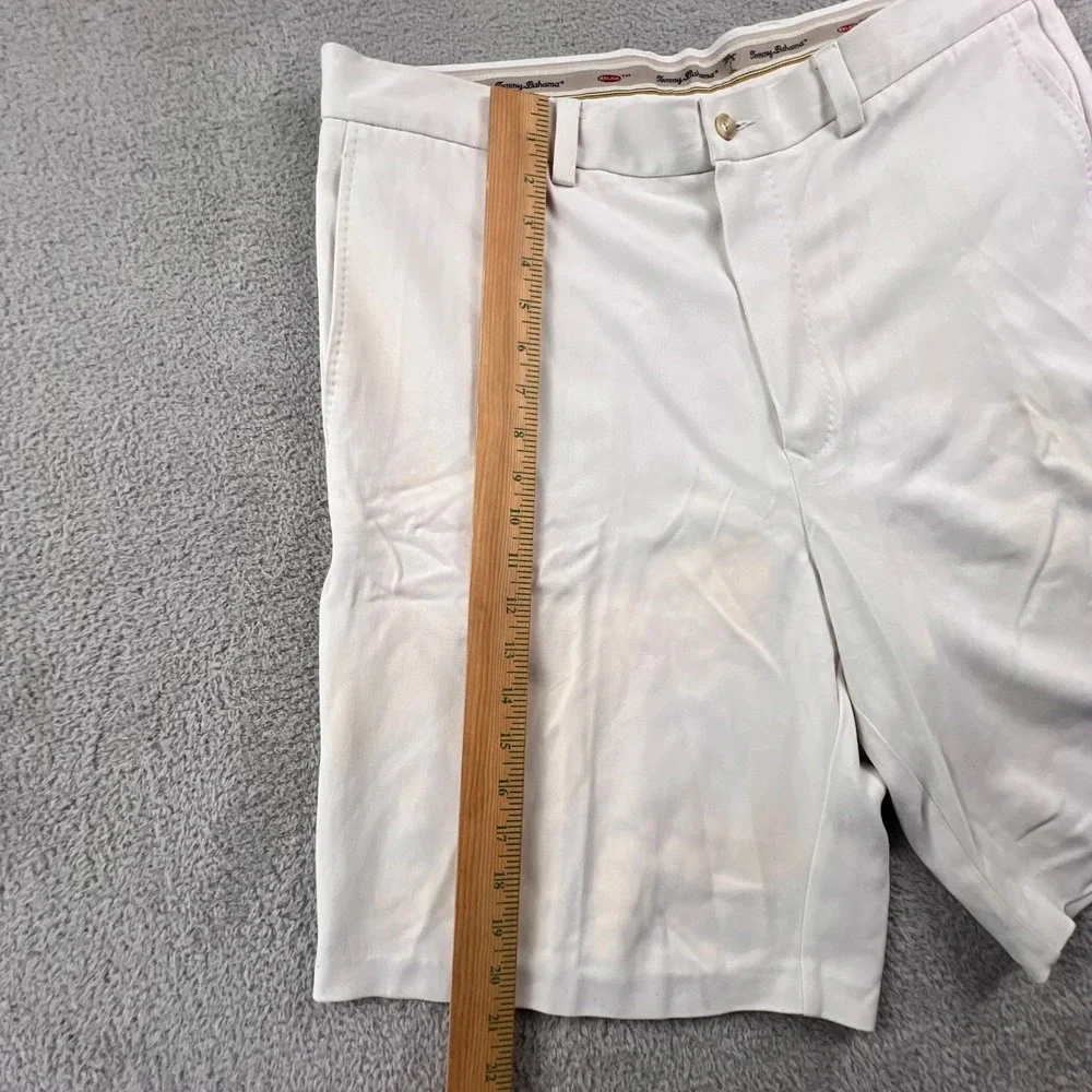 Tommy Bahama Silk Shorts Mens‎ 36 White Relax Flat Front Tropical Beach Casual